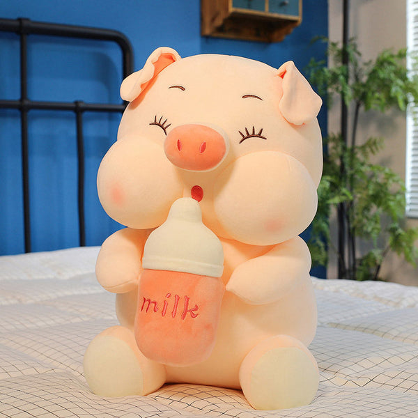Baby Bottle Pig Plush Toy